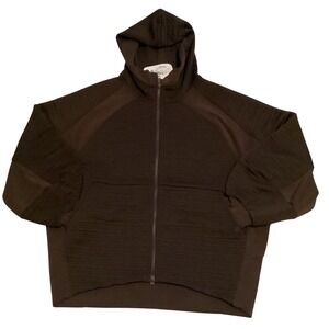Prana Women's Send Off Jacket‎ Full Zip Hoodie Dark Brown Relaxed Fit Medium